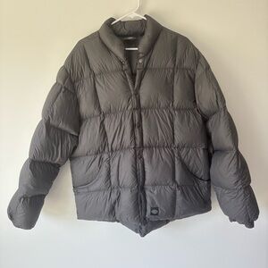 Harley Davidson Puffer Jacket Grey Duck Down Feather Winter Motorcycle Bikercore